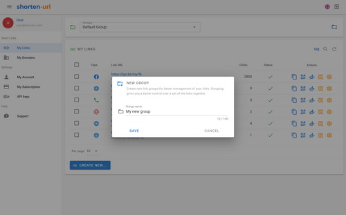 Grouping and search